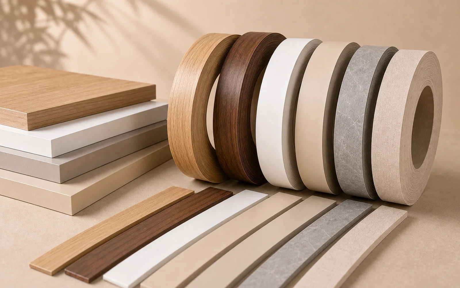 PVC edge banding rolls and strips for furniture color matching