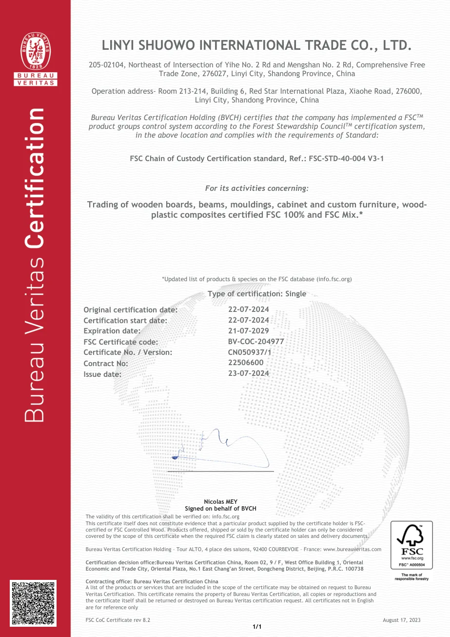FSC certificate preview