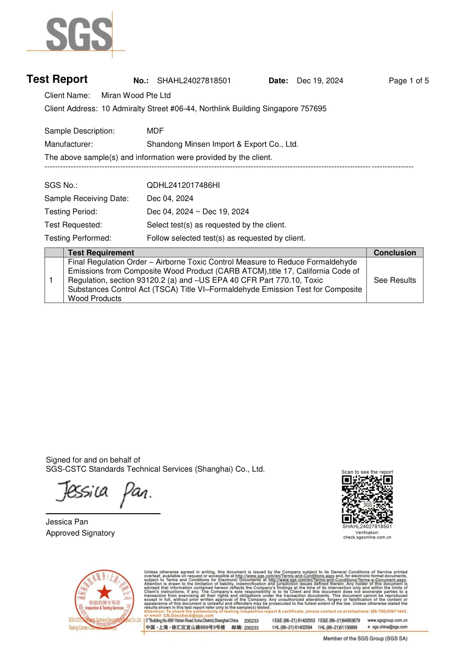 SGS test report preview page 1