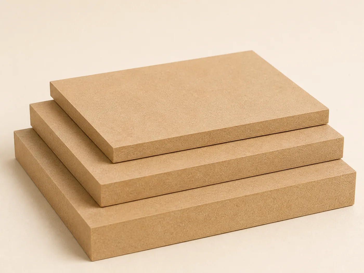 ألواح MDF خام مكدسة