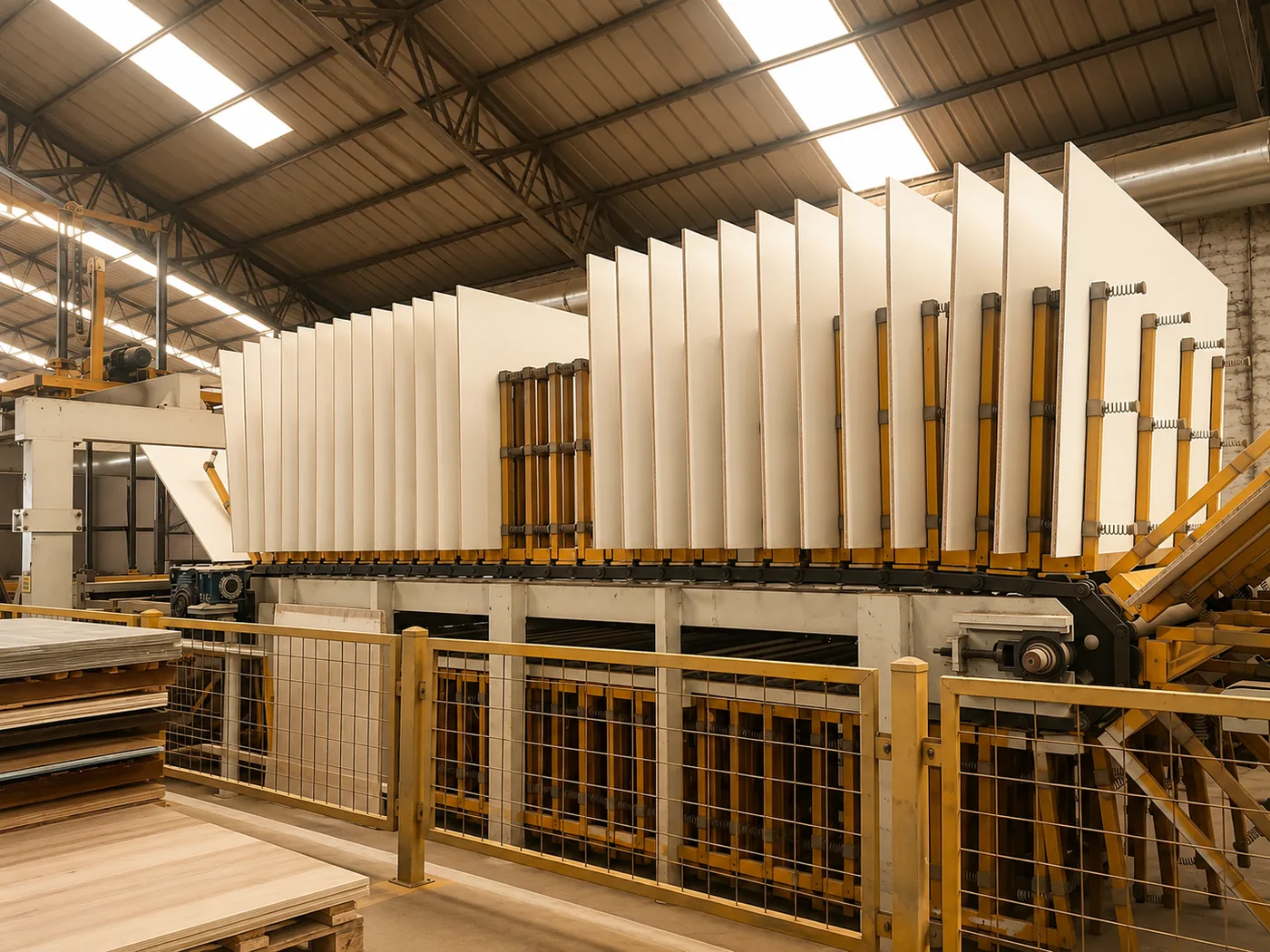 Large-size hot press production line